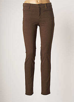 Pantalon slim stretch taille normale marron COUTURIST femme