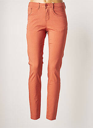 Pantalon slim broderie rivets taille normale orange CREAM femme