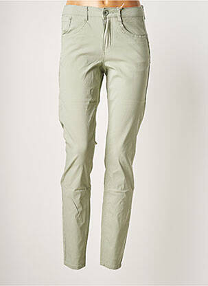 Pantalon slim broderie rivets taille normale vert CREAM femme