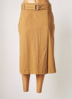 Jupe mi-longue stretch marron RIVER WOODS femme
