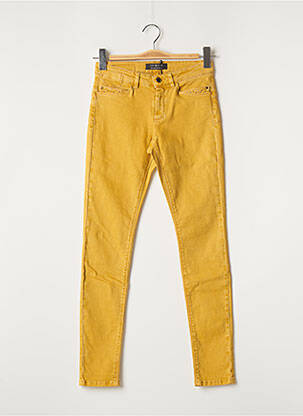 Jeans coupe slim broderie rivets taille normale jaune ONE STEP femme