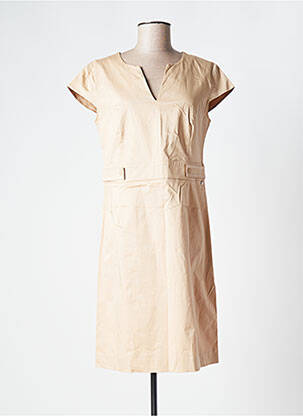 Robe mi-longue manches courtes manches courtes beige RIVER WOODS femme
