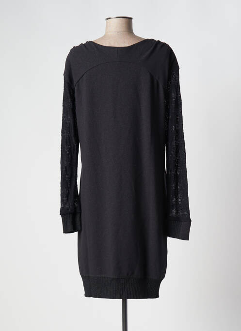 Robe mi-longue coupe fluide manches longues noir ELISA CAVALETTI femme