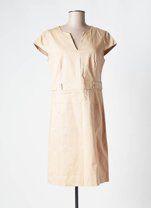 Robe mi-longue manches courtes manches courtes beige RIVER WOODS femme