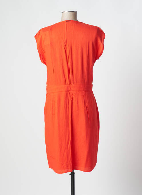 Robe mi-longue manches courtes manches courtes orange ONE STEP femme