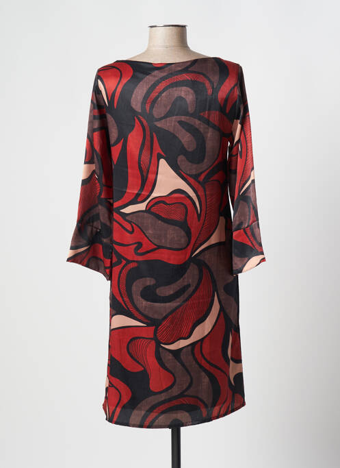 Robe mi-longue orange LA FEE MARABOUTEE pour femme