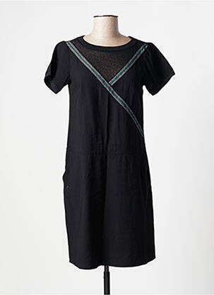 Robe courte fermeture zippée au dos manches courtes noir ONE STEP femme