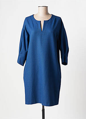 Robe mi-longue fermeture zippée au dos manches courtes bleu RIVER WOODS femme