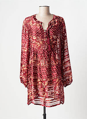 Robe courte manches longues manches longues rouge CREAM femme