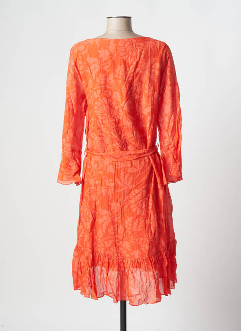 Robe mi-longue orange LA FEE MARABOUTEE pour femme