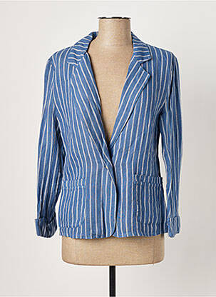 Blazer col châle bleu LAUREN VIDAL femme