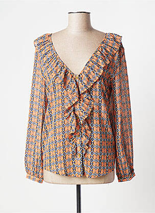 Blouse légère et transparente manches longues orange FREEMAN T.PORTER femme