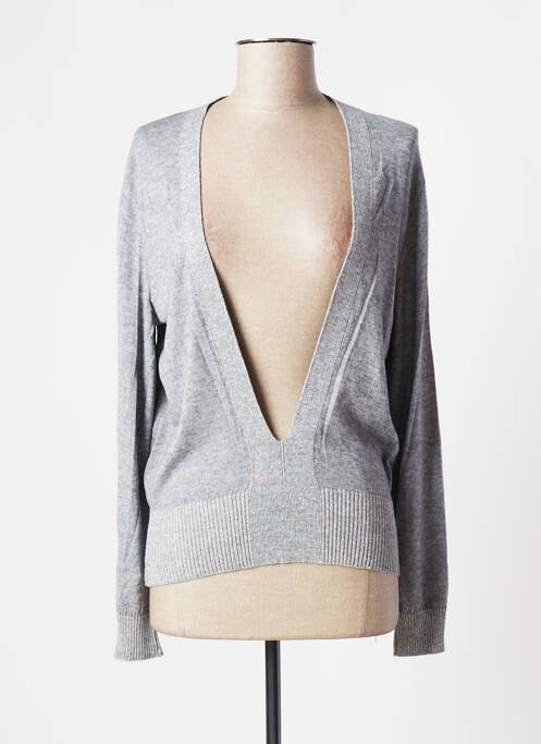 Pull tissage chiné manches longues gris MARIA BELLENTANI femme