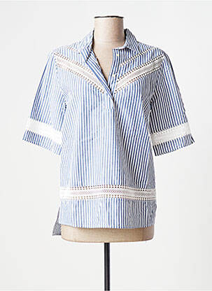 Blouse manches courtes manches courtes bleu SCOTCH & SODA femme