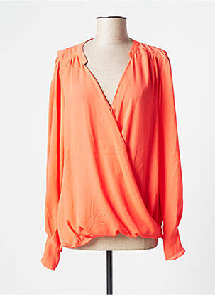 Blouse légère et transparente manches longues orange SCOTCH & SODA femme