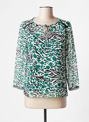 Blouse légère et transparente manches 3/4 vert ONE STEP femme