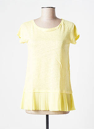 Top manches courtes manches courtes jaune LA FEE MARABOUTEE femme