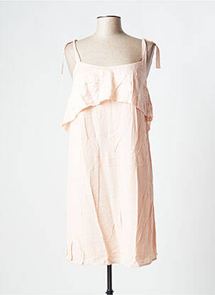 Robe courte tissage crêpe fines bretelles rose EVA KAYAN femme