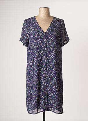 Robe courte manches courtes manches courtes violet CERISE BLUE femme