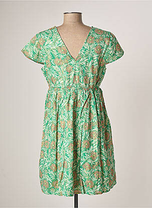 Robe courte coupe évasée manches courtes vert VERO MODA femme