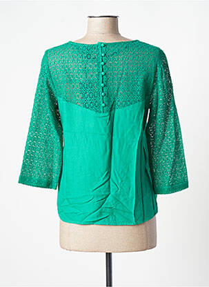 Blouse tissage popeline manches longues vert VERO MODA femme