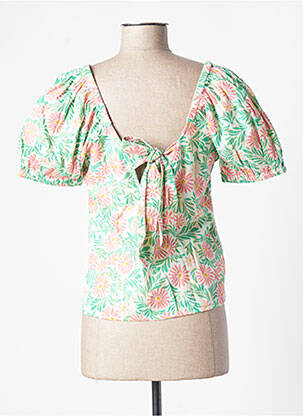 Blouse imprimé fleurs manches courtes beige VERO MODA femme