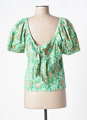 Blouse imprimé fleurs manches courtes vert VERO MODA femme