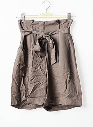 Short fermeture zippée sous rabat avec crochet taille haute gris VERO MODA femme