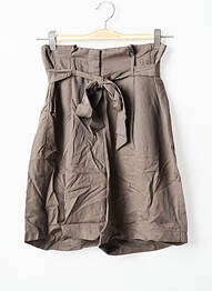 Short fermeture zippée sous rabat avec crochet taille haute gris VERO MODA femme