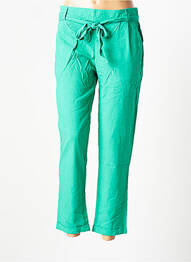 Pantalon droit coupe carotte taille haute vert CERISE BLUE femme