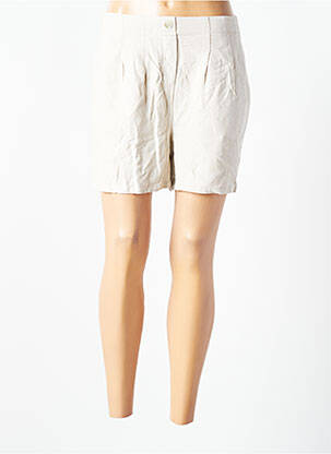 Short fermeture zippée sous rabat boutonné taille haute beige VERO MODA femme