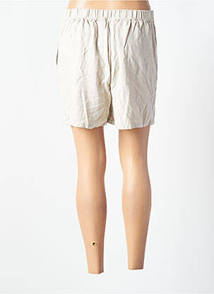 Short fermeture zippée sous rabat boutonné taille haute beige VERO MODA femme