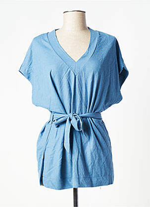 Tunique manches courtes tissage jersey bleu TIFFOSI femme