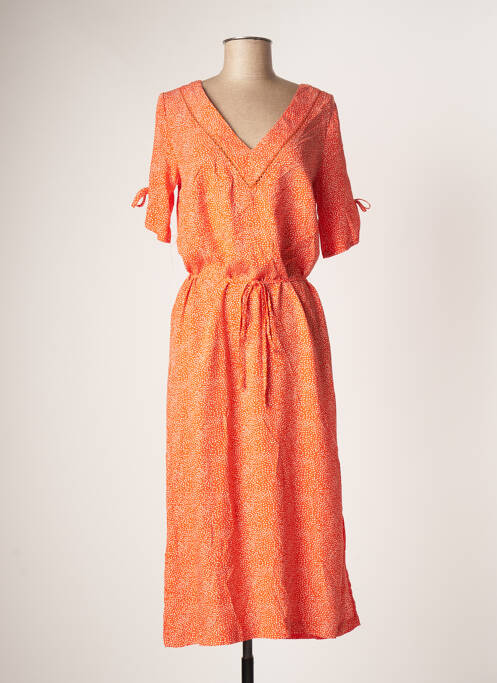 Robe mi-longue orange ÉTYMOLOGIE pour femme