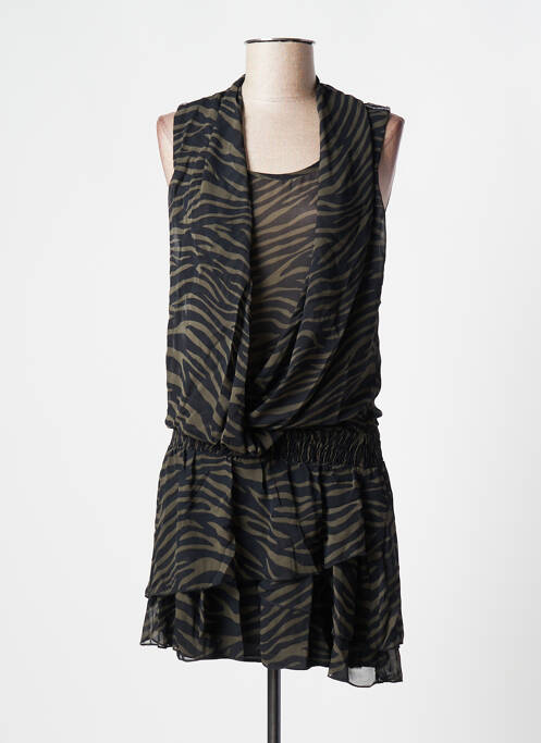 Tunique sans manche tissage crêpe vert CACHE CACHE femme