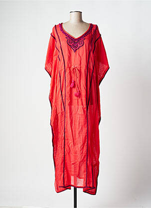 Robe longue manches courtes manches courtes rouge LA FIANCEE DU MEKONG femme