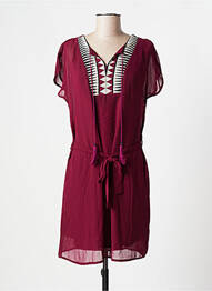 Robe courte manches courtes manches courtes rouge MOKA'S femme