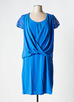 Robe courte manches courtes manches courtes bleu MOKA'S femme