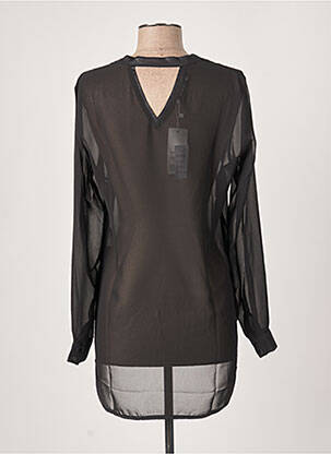 Blouse légère et transparente manches longues noir MOKA'S femme