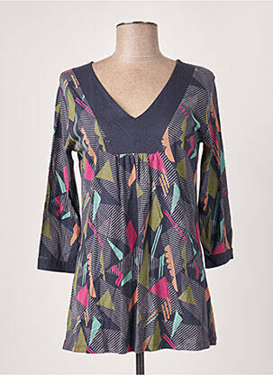 T-shirt manches 3/4 manches 3/4 bleu BLANCHEPORTE femme