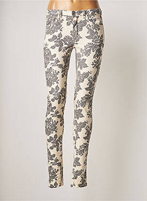 Pantalon slim taille basse taille basse beige VILA femme