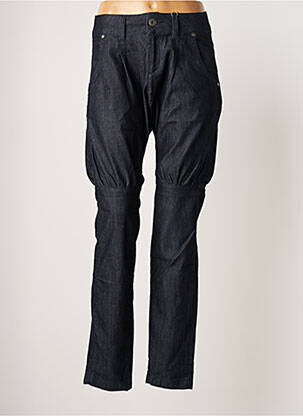 Pantalon droit fermeture zippée sous rabat boutonné taille normale bleu VILA femme