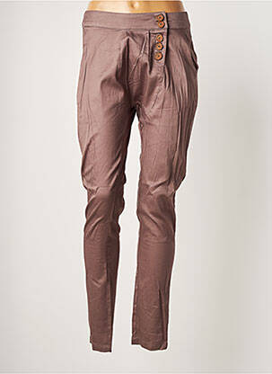 Pantalon slim tissage popeline taille normale gris VILA femme
