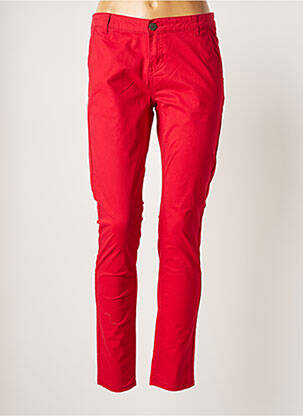 Pantalon chino fermeture zippée sous rabat boutonné taille normale rouge LA FIANCEE DU MEKONG femme