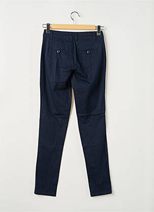 Pantalon chino fermeture zippée sous rabat boutonné taille normale bleu VILA femme
