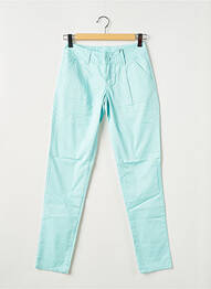 Pantalon chino fermeture zippée sous rabat boutonné taille normale bleu VILA femme