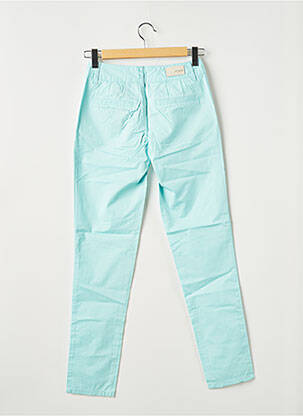 Pantalon chino fermeture zippée sous rabat boutonné taille normale bleu VILA femme