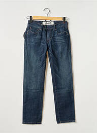 Jeans coupe droite broderie rivets taille basse bleu APRIL 77 femme