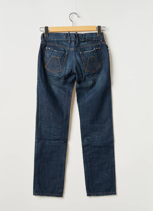 Jeans coupe droite broderie rivets taille basse bleu APRIL 77 femme