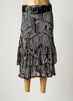 Jupe mi-longue taille normale noir MOKA'S femme